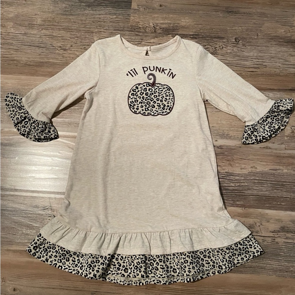 NWOT Fall/pumpkin girls ruffle dress